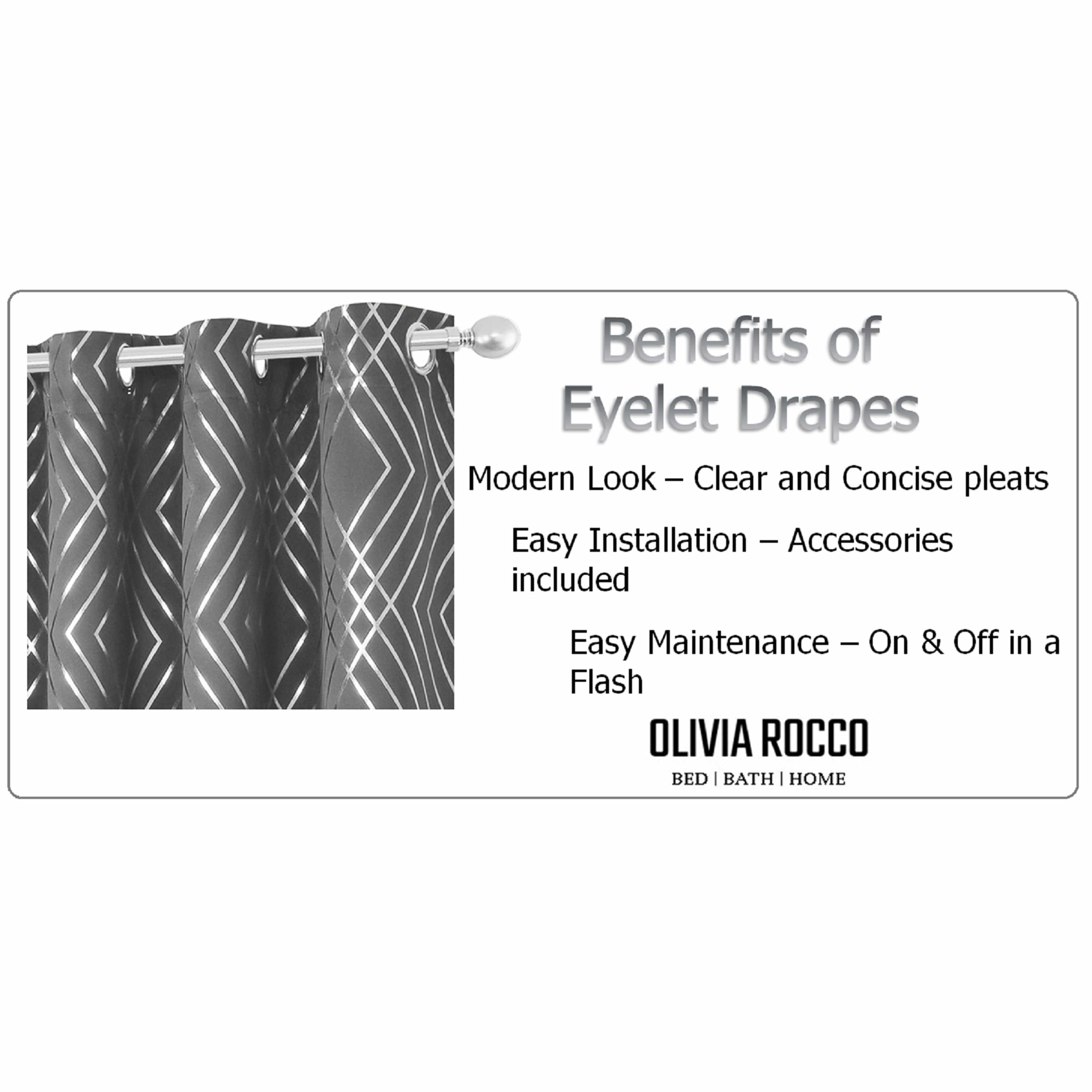 Geometric Silver Sparkle Blackout Curtains Soft Thermal Insulated Eyelet Ring Top Living Room & Bedroom Drapes