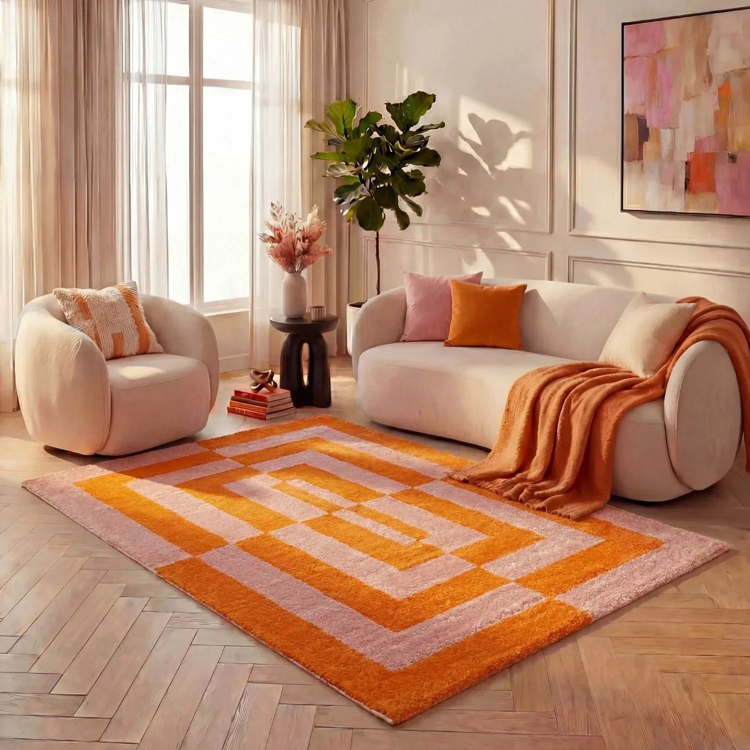 geometric_orange_pink - Bobobiy