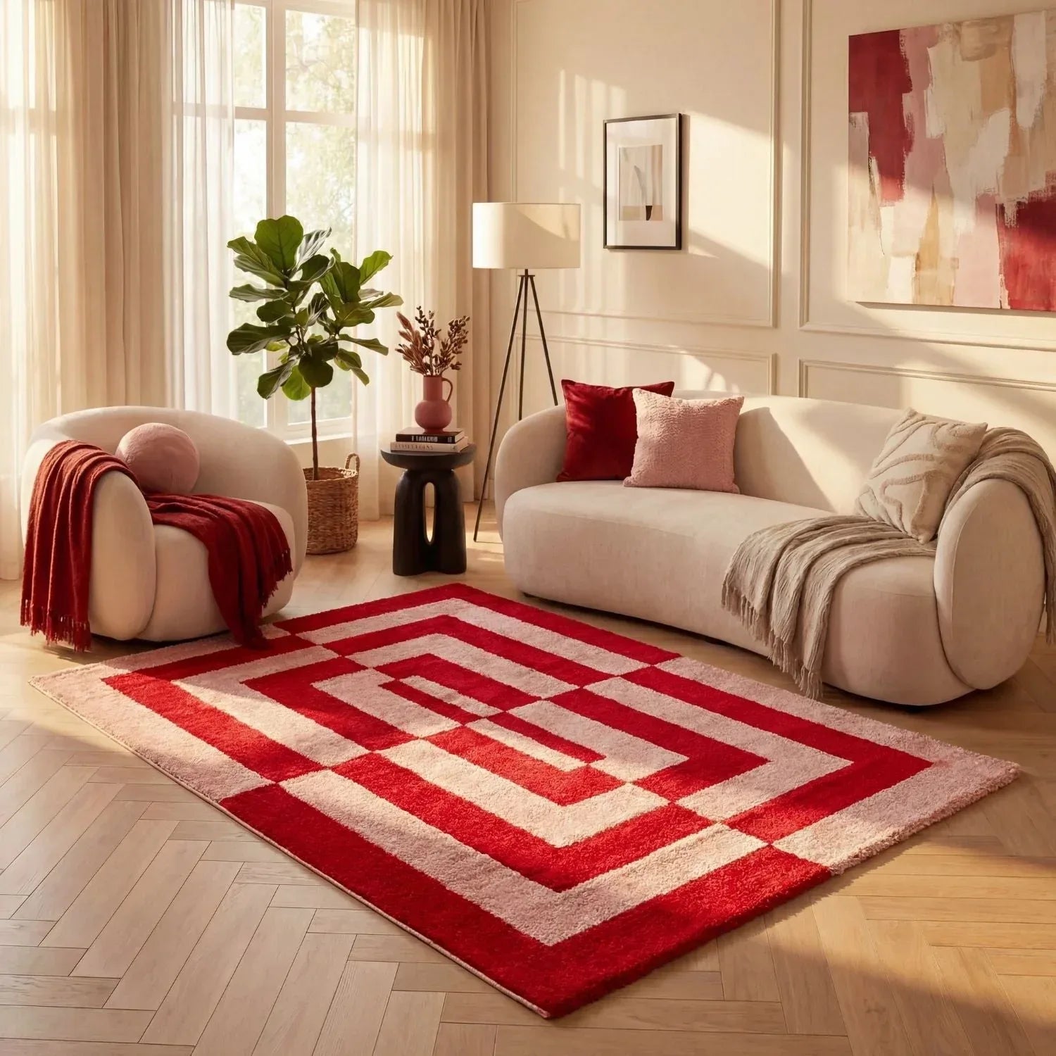 geometric_red_pink - Bobobiy