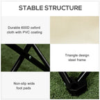 Triangle steel frame camping chair with black non-slip foot pads