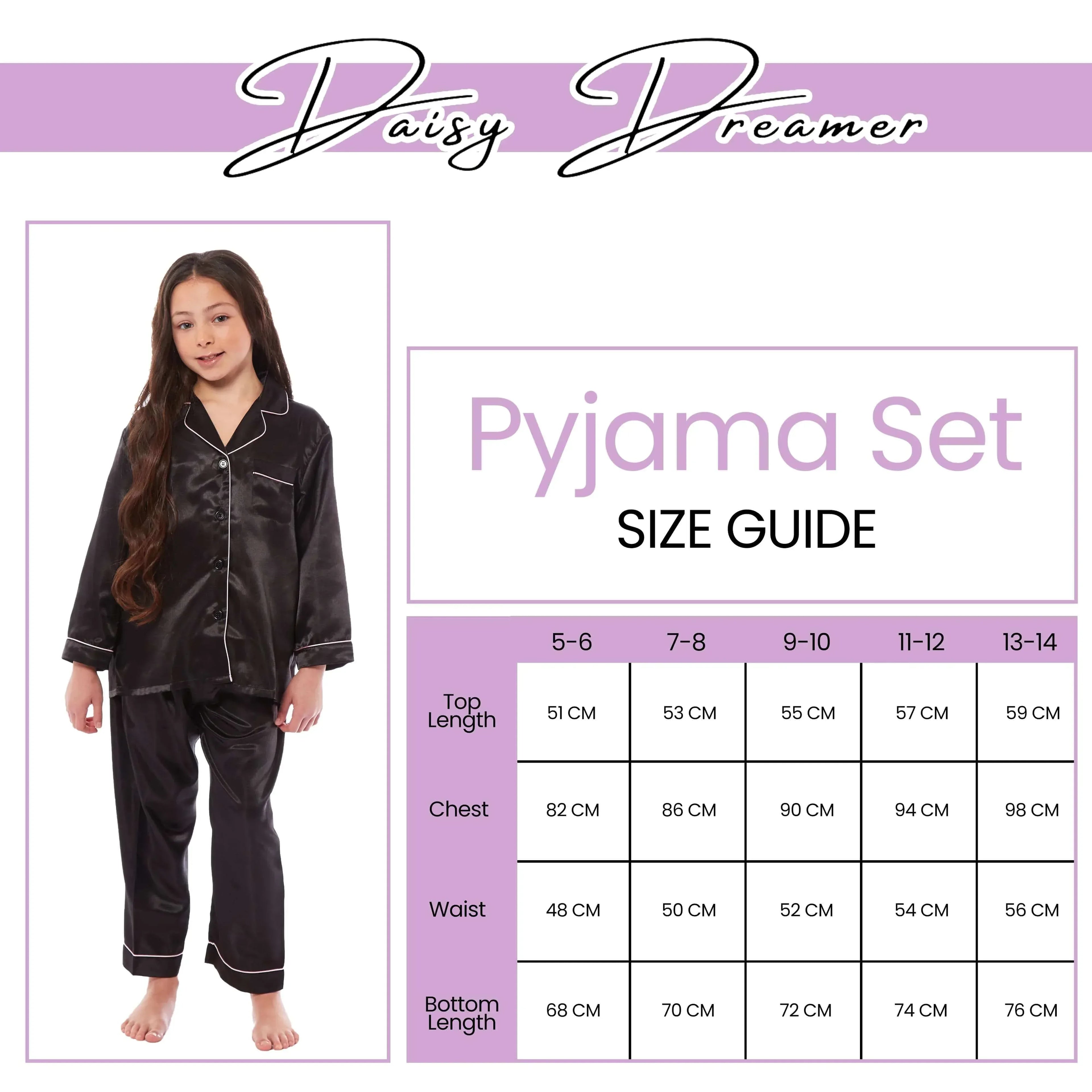 girls-long-sleeve-satin-silk-pyjama-set-comfortable-button-down-sleepwear-in-black-pink-grey-sizes-5-14-yrs-by-daisy-dreamer-pyjamas-1176513382 - Bobobiy