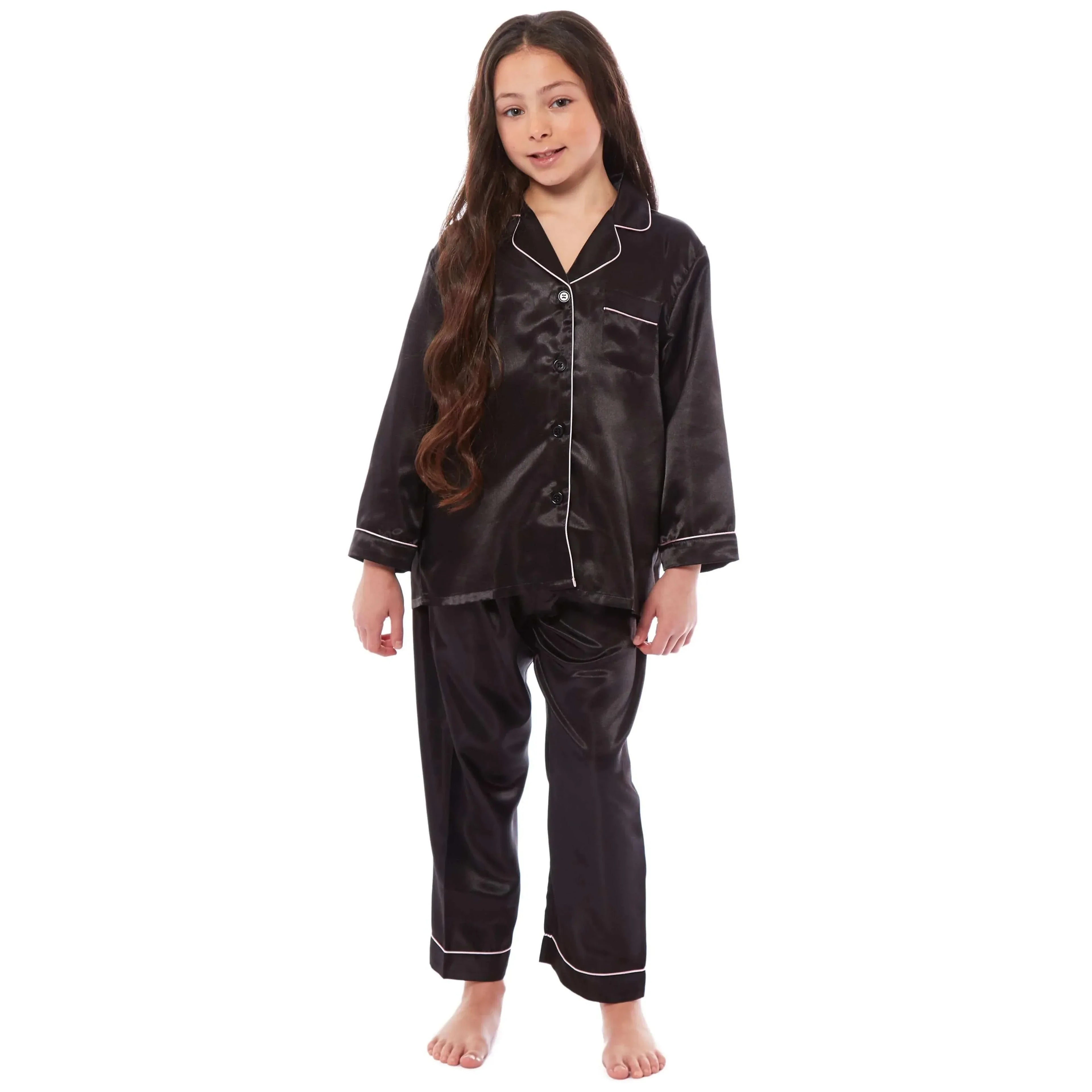girls-long-sleeve-satin-silk-pyjama-set-comfortable-button-down-sleepwear-in-black-pink-grey-sizes-5-14-yrs-by-daisy-dreamer-pyjamas-1176513385 - Bobobiy