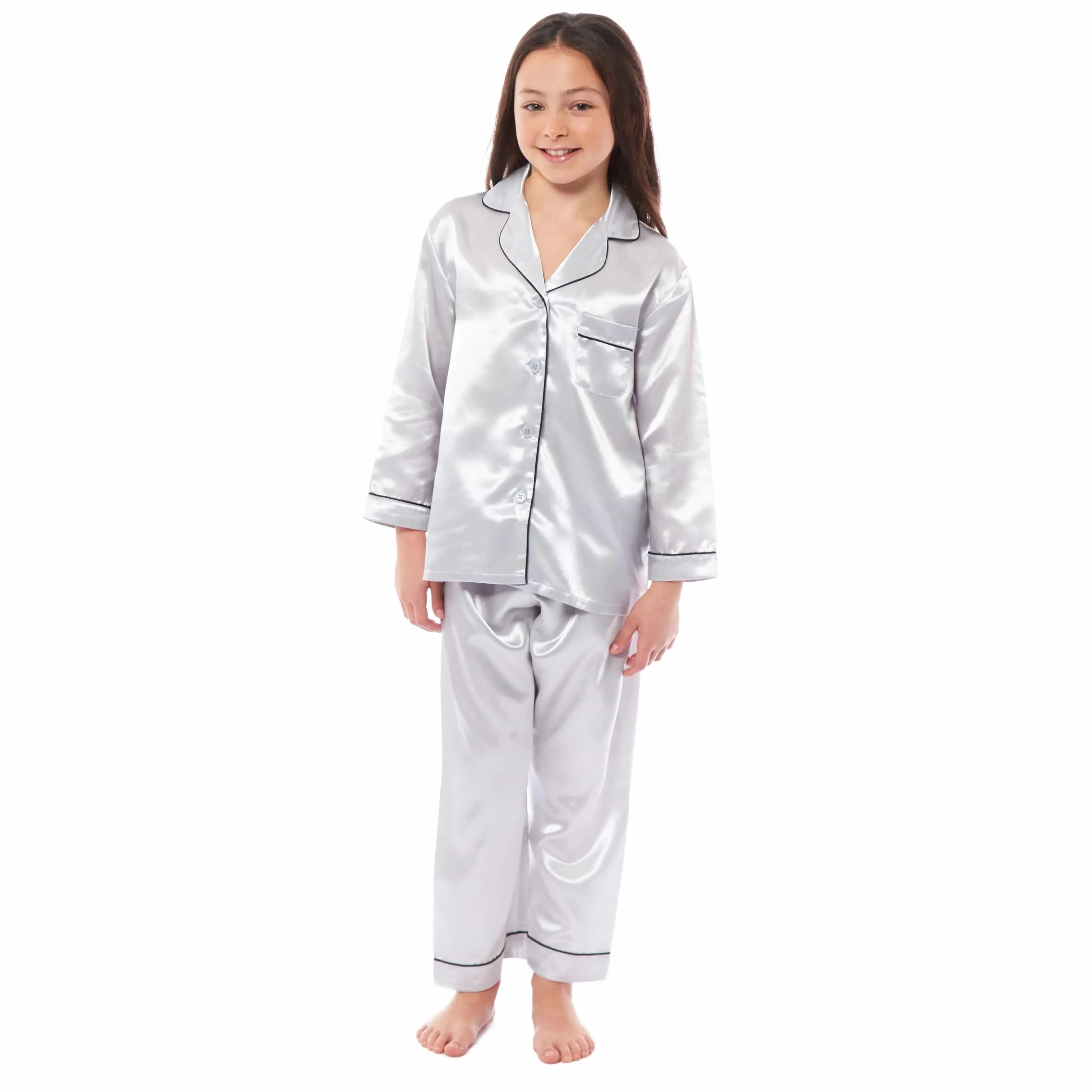girls-satin-silk-long-sleeve-pyjama-set-elegant-loungewear-cosy-nightwear-button-down-shirt-loose-fit-pants-black-pink-grey-sizes-5-14-by-daisy-dreamer-5-6-yrs-grey-pyjamas-1052973996 - Bobobiy