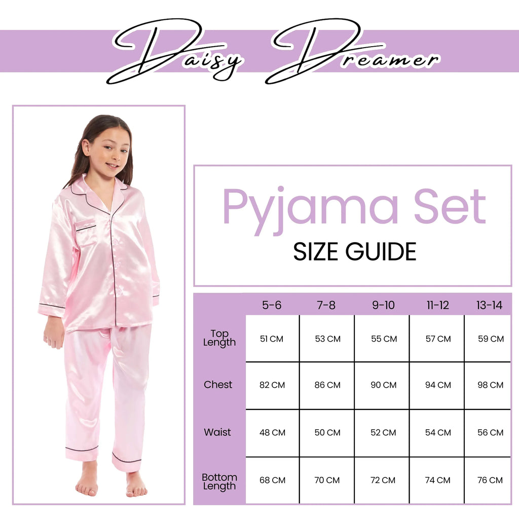 girls-satin-silk-long-sleeve-pyjama-set-elegant-loungewear-cosy-nightwear-button-down-shirt-loose-fit-pants-black-pink-grey-sizes-5-14-by-daisy-dreamer-pyjamas-1052974008 - Bobobiy