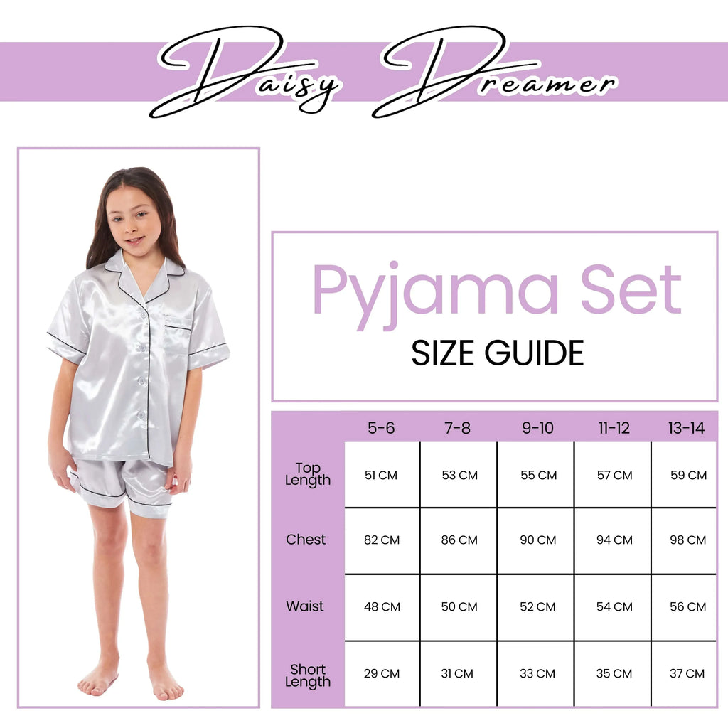 girls-satin-silk-short-pyjama-set-button-down-shirt-and-loose-fitting-pants-loungewear-nightwear-for-ages-5-14-black-pink-grey-by-daisy-dreamer-pyjamas-1052974103 - Bobobiy