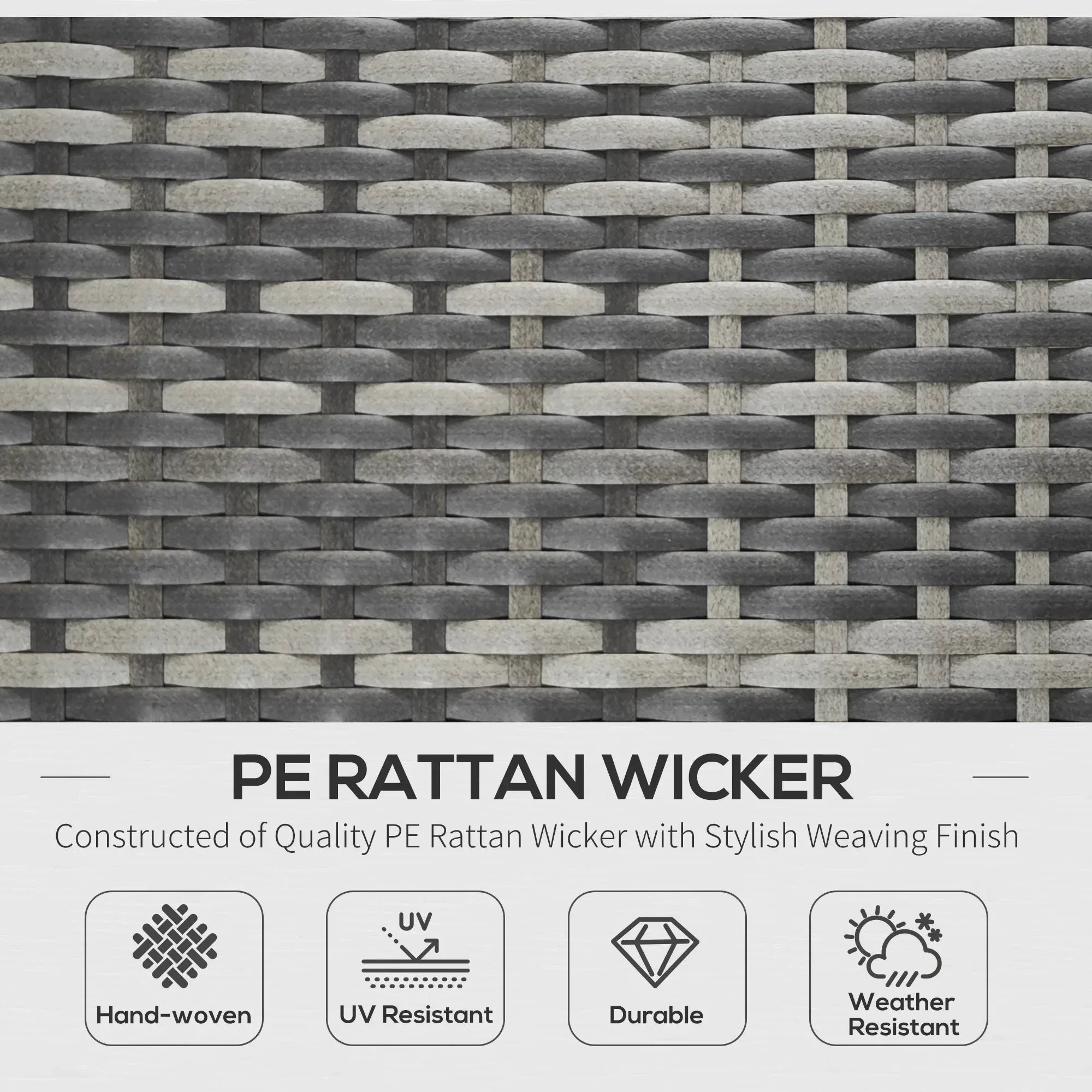 Rattan Folding Sun Lounger Outdoor Chair with Cushion and Pillow Grey - Bobobiy