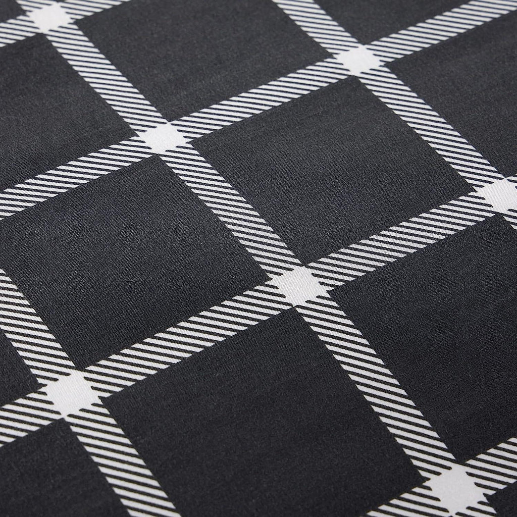 grey-check-reversible-duvet-cover-set-soft-breathable-durable-polyester-bedding-single-double-king-by-olivia-rocco-duvet-cover-917275646 - Bobobiy