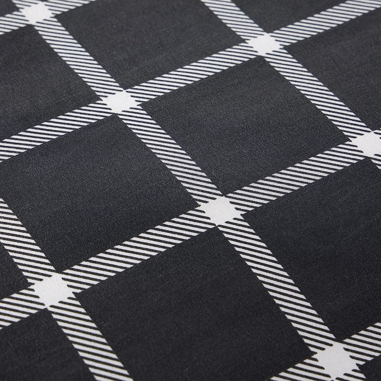 grey-check-reversible-duvet-cover-set-soft-breathable-durable-polyester-bedding-single-double-king-by-olivia-rocco-duvet-cover-917275646 - Bobobiy