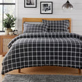 grey-check-reversible-duvet-cover-set-soft-breathable-durable-polyester-bedding-single-double-king-by-olivia-rocco-single-duvet-cover-917275655 - Bobobiy