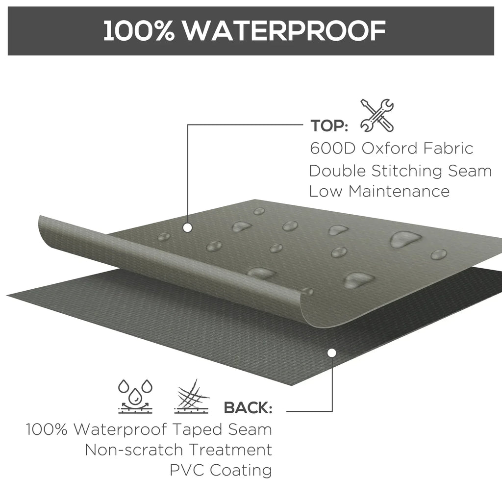 Large Square Patio Garden Furniture Set Cover 600D Oxford Waterproof, 230 x 230 x 70cm, Grey - Bobobiy