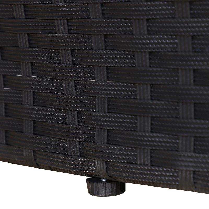 Five-Piece Rattan Garden Bed, with Canopy - Black & White