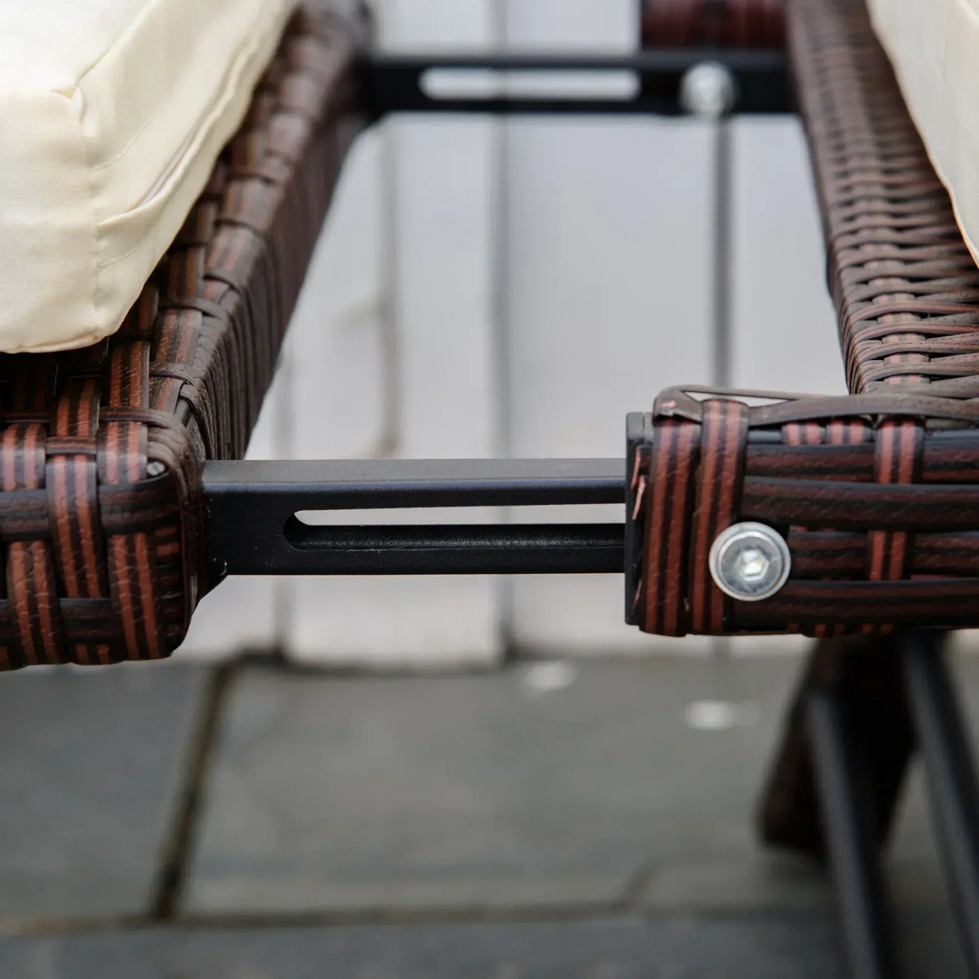 2-Seater 2-in-1 Rattan Convertible Sofa Daybed Brown - Bobobiy