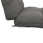 Charcoal grey cushion seat corner with tie strap fastener