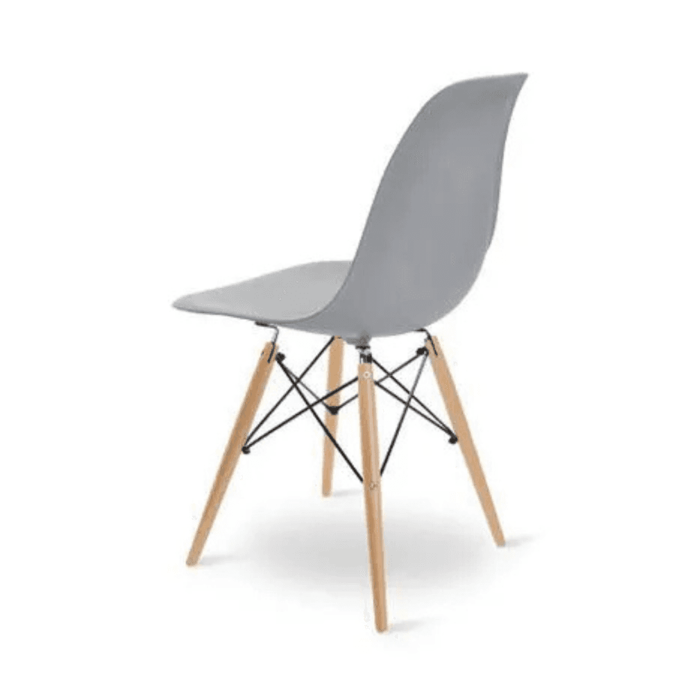 Halo Dining Table and Ghost Chair Set for 4 - Eiffel Plastic Chairs and a Rectangle Dining Table