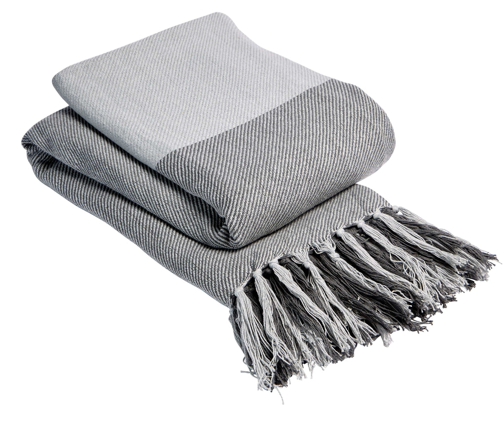 Handwoven Large Check Pure Indian Cotton Throw Blanket with Tassels Eco-Friendly Home Decor in Multiple Sizes