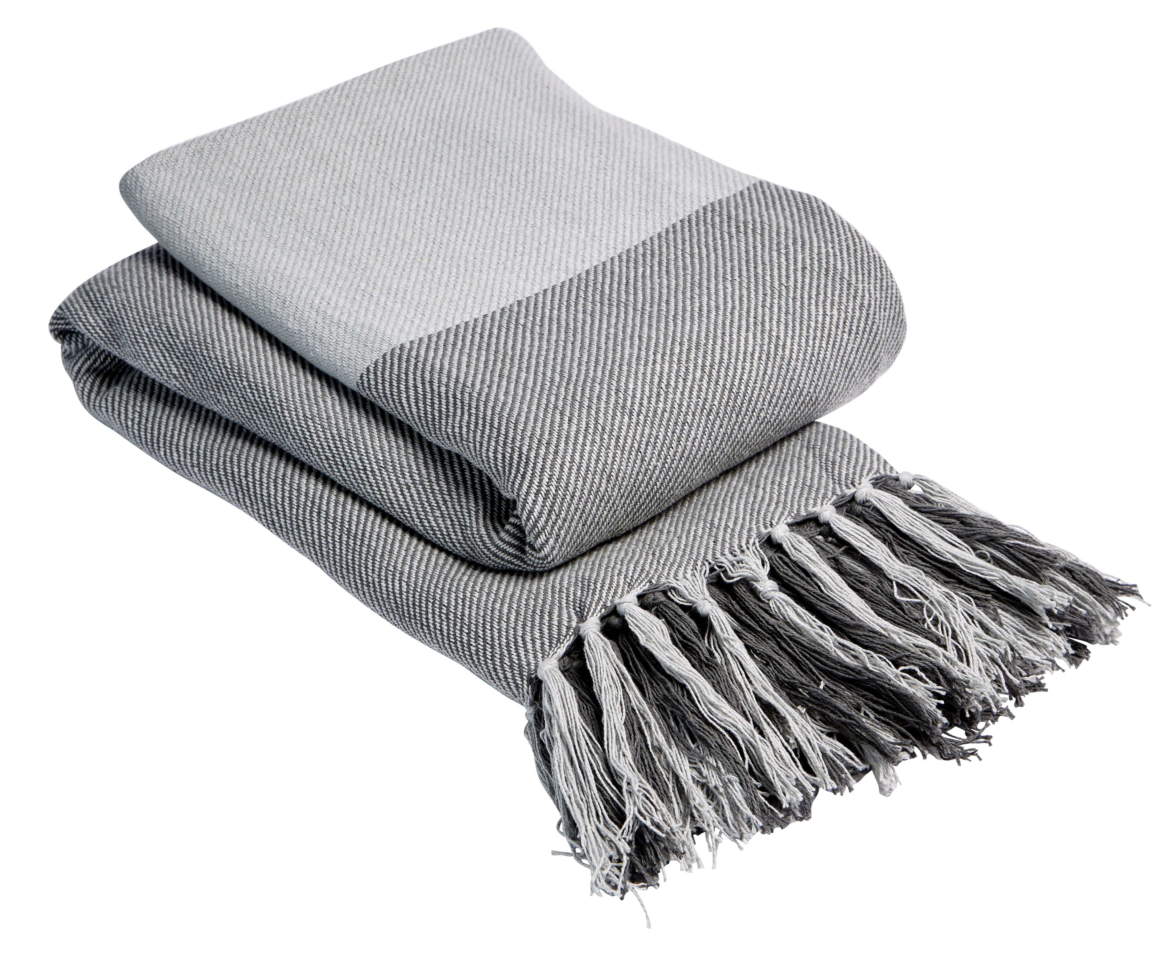 Handwoven Large Check Pure Indian Cotton Throw Blanket with Tassels Eco-Friendly Home Decor in Multiple Sizes