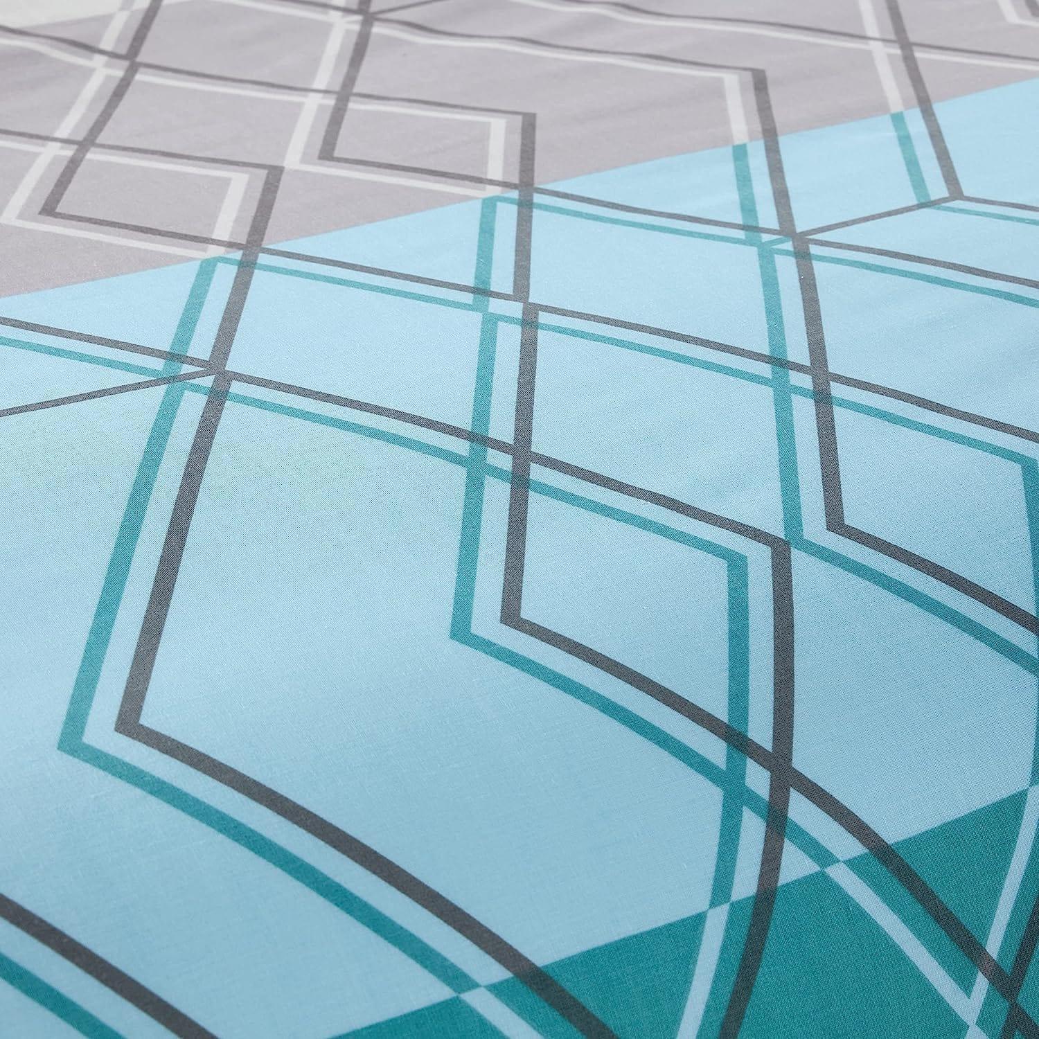 havanna-geo-reversible-luxury-cotton-blend-duvet-cover-set-with-pillowcases-in-pink-and-teal-single-double-king-by-olivia-rocco-duvet-cover-918373559 - Bobobiy
