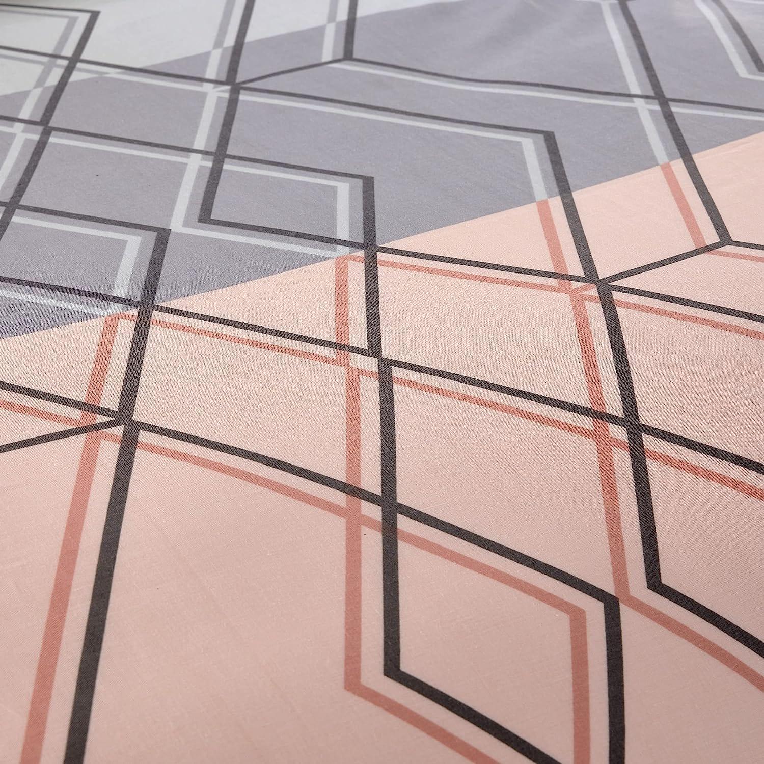 havanna-geo-reversible-luxury-cotton-blend-duvet-cover-set-with-pillowcases-in-pink-and-teal-single-double-king-by-olivia-rocco-duvet-cover-918373572 - Bobobiy