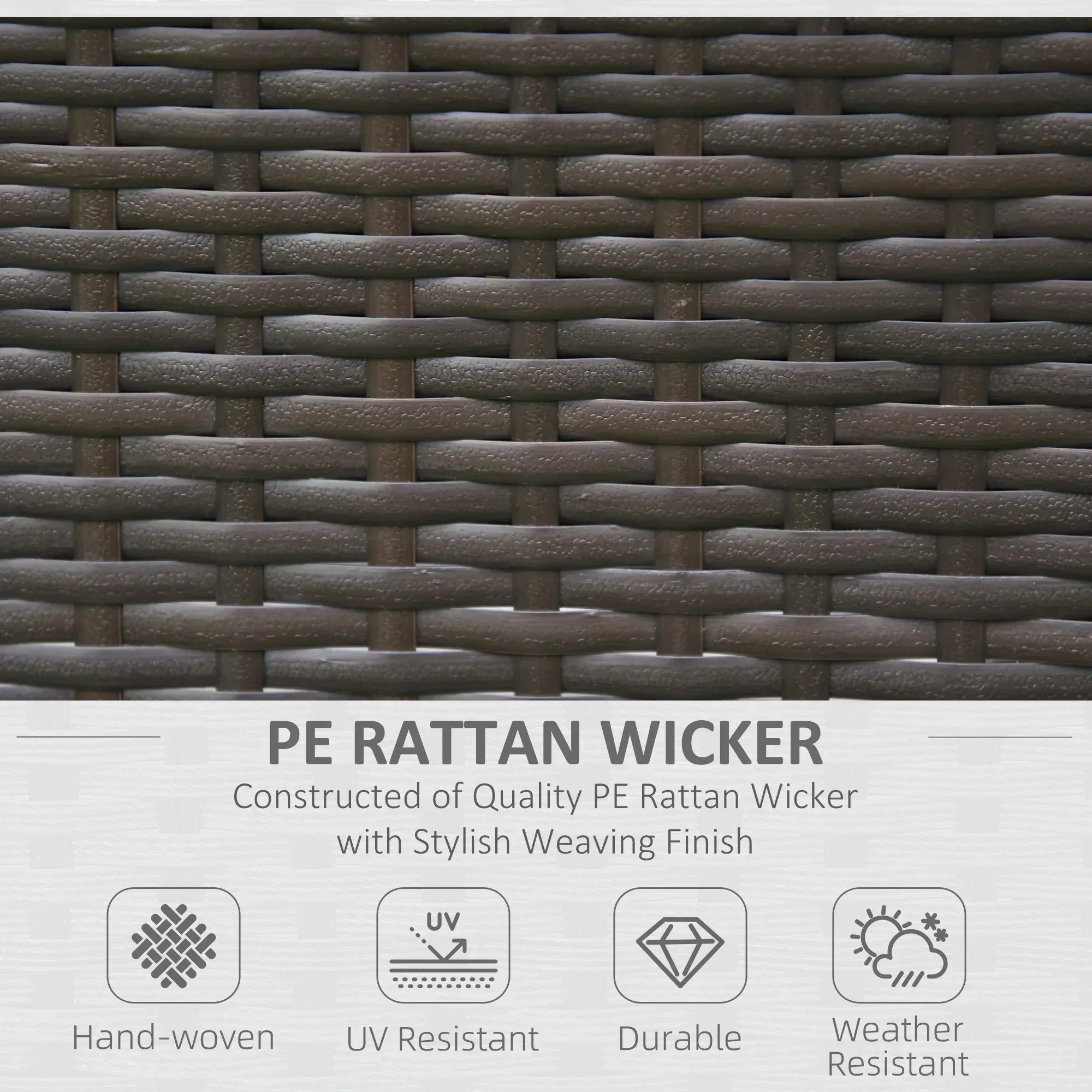 2 Pieces Outdoor PE Rattan Dining Chairs Set with Cushion, Garden Armchair with Armrests, High Backrest, Metal Frame Patio Wicker Furniture, Coffee - Bobobiy