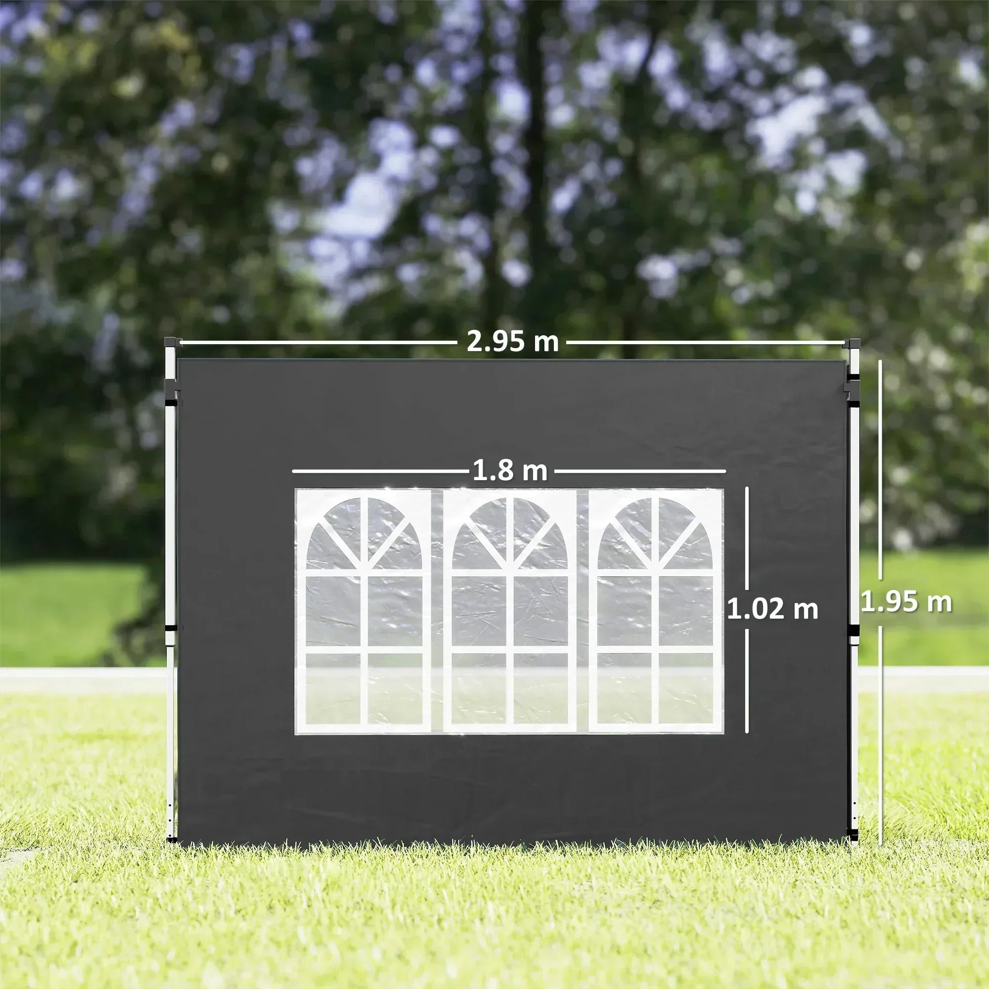 Gazebo Side Panels, Sides Replacement with Window for 3x3(m) or 3x4m Pop Up Gazebo, 2 Pack, Black - Bobobiy