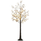 Artificial gypsophila blossom light tree, warm white LED glow, brown trunk and branches