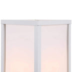 White acrylic shade panel with top frame and central seam