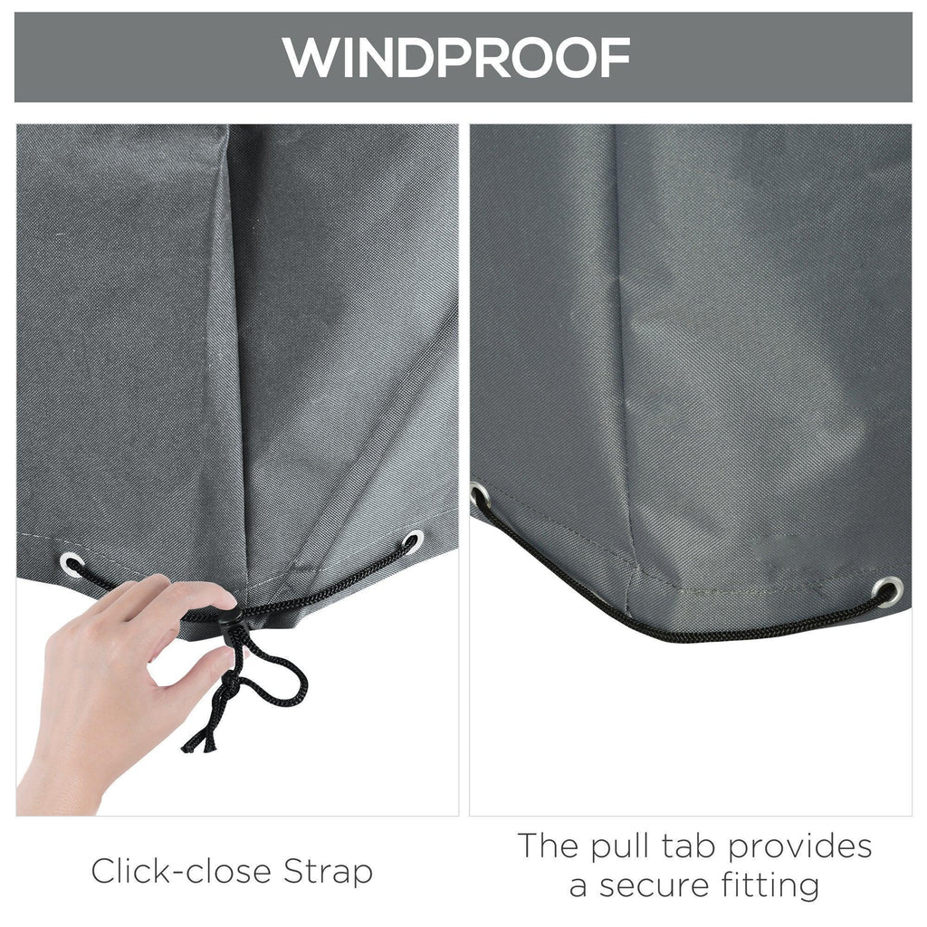 205x192cm Outdoor Garden Rattan Furniture Protective Cover Water UV Resistant Grey - Bobobiy