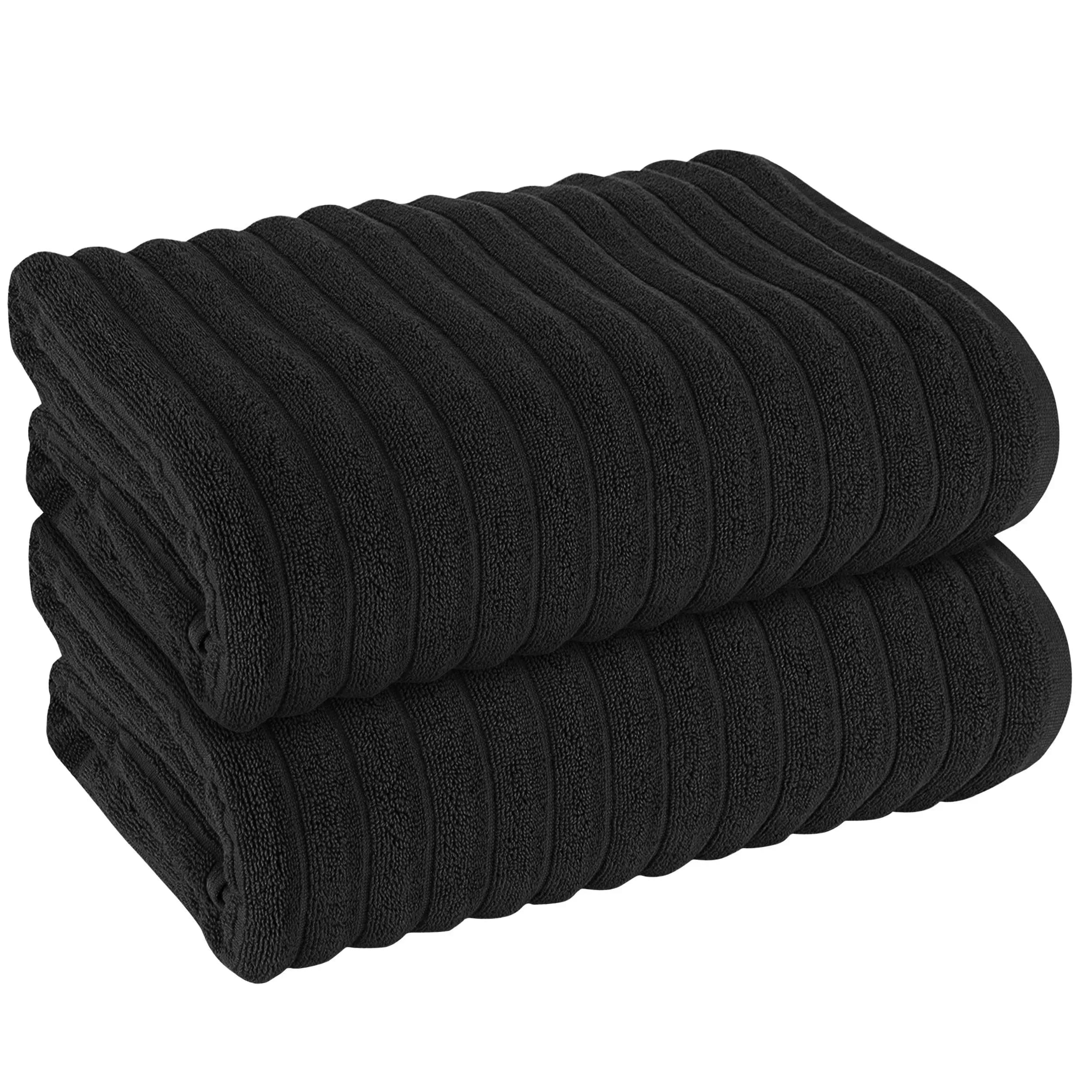hydro-cotton-ribbed-towels-highly-absorbent-luxurious-soft-lightweight-quick-dry-jumbo-bath-sheet-packs-towel-bale-sets-available-by-olivia-rocco-black-2-pk-jumbo-bath-sheet-towels-10 - Bobobiy