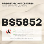 Fire-retardant certification graphic for furniture safety