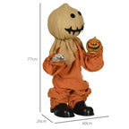 77 cm Halloween scarecrow decoration doll standing in orange pants and black shoes