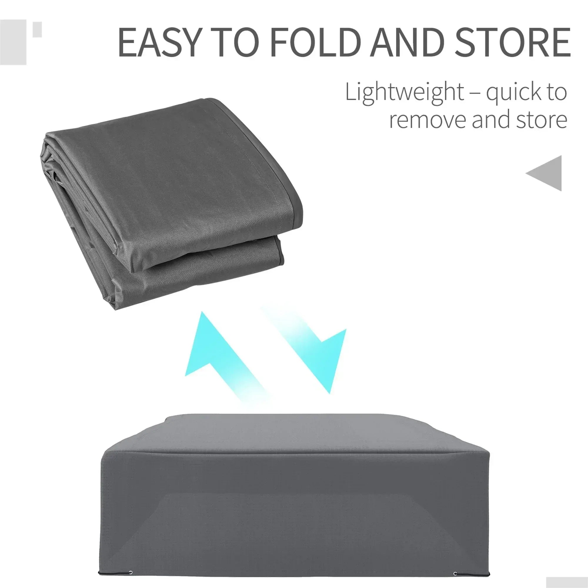 225x210cm Outdoor Garden Rattan Furniture Protective Cover Water UV Resistant Grey - Bobobiy