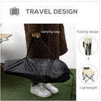 Travel carrying bag for folding camping chair, black cover and white straps