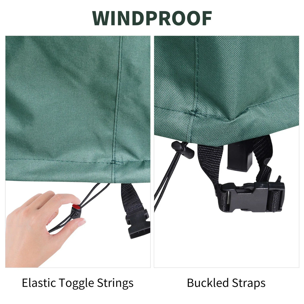 Garden Patio Large Furniture Set Round Cover 600D Oxford Waterproof, Ф193 x 80H cm, Green - Bobobiy