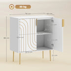 White cupboard cabinet with two open doors showing adjustable interior shelves