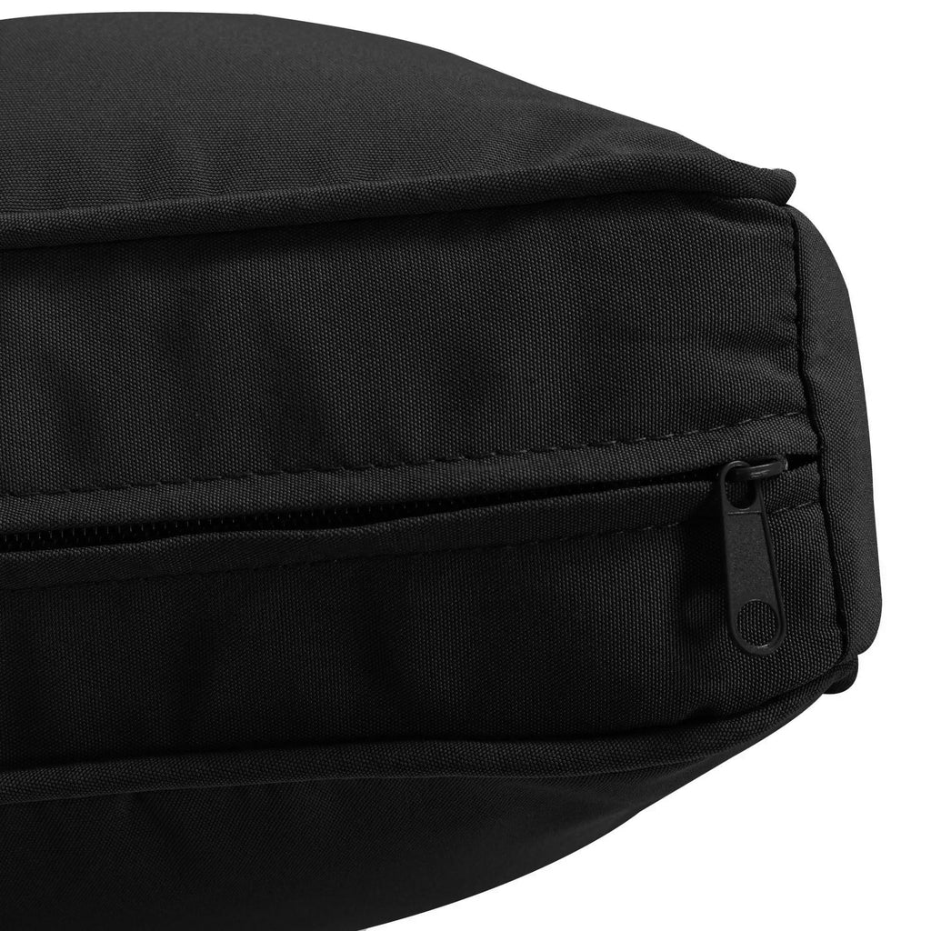 Garden Rattan Sofa Cushion Polyester Cover Replacement Outdoor- No Cushion Included, Black - Bobobiy