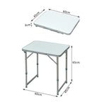 Foldable picnic table with 60 x 45 cm top and adjustable legs