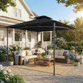 Black 3x3 m metal garden gazebo with two-tier roof, open sides and four posts