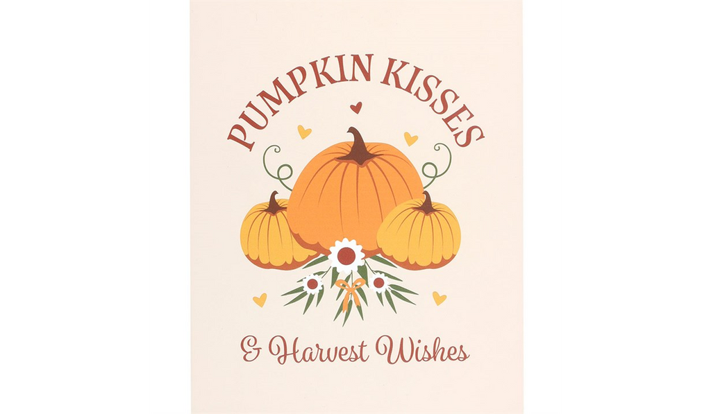 Pumpkin Kisses & Harvest Wishes Hanging Sign