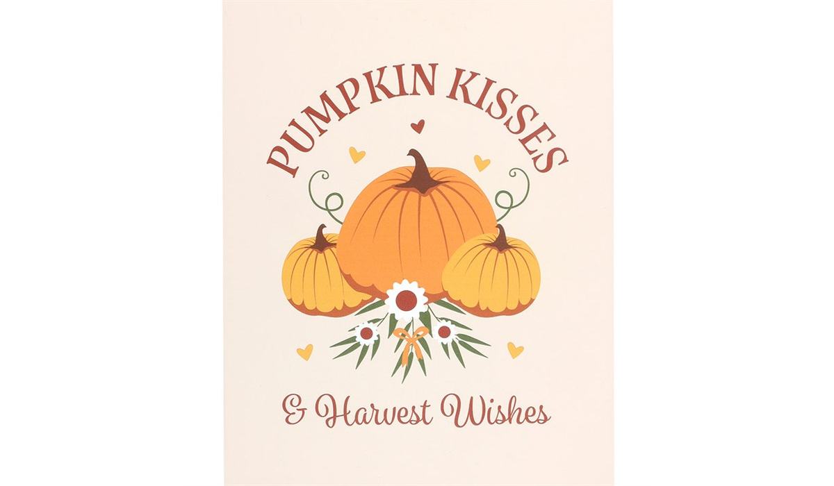 Pumpkin Kisses & Harvest Wishes Hanging Sign