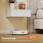 White wall-mounted nightstand with front drawer and recessed storage opening