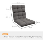 Charcoal grey patio chair cushion set with backrest and seat, tufted padding