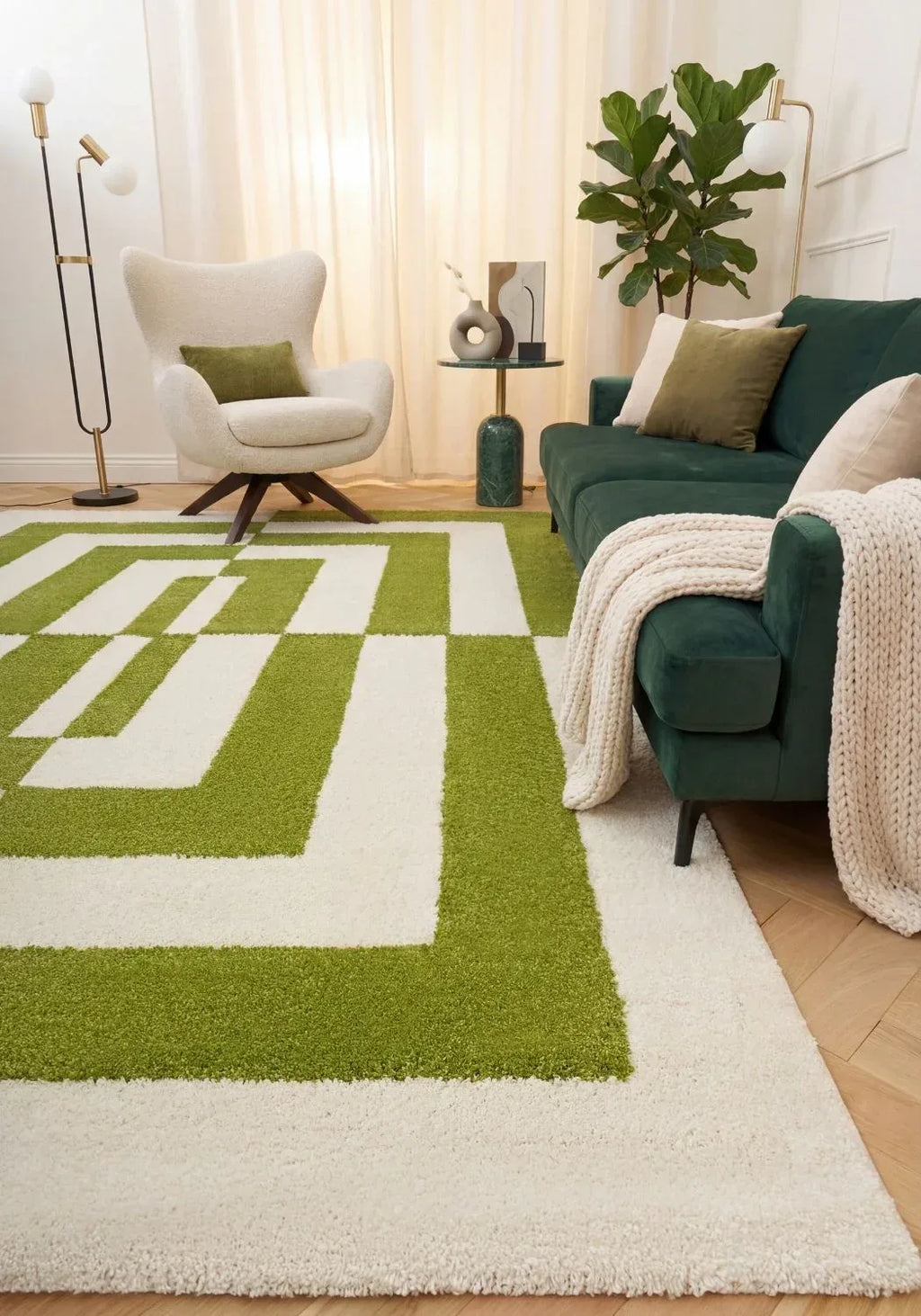 joli_geometric_green_white_living_room - Bobobiy