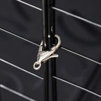 Black wire pet playpen connector with linked metal ring clasp