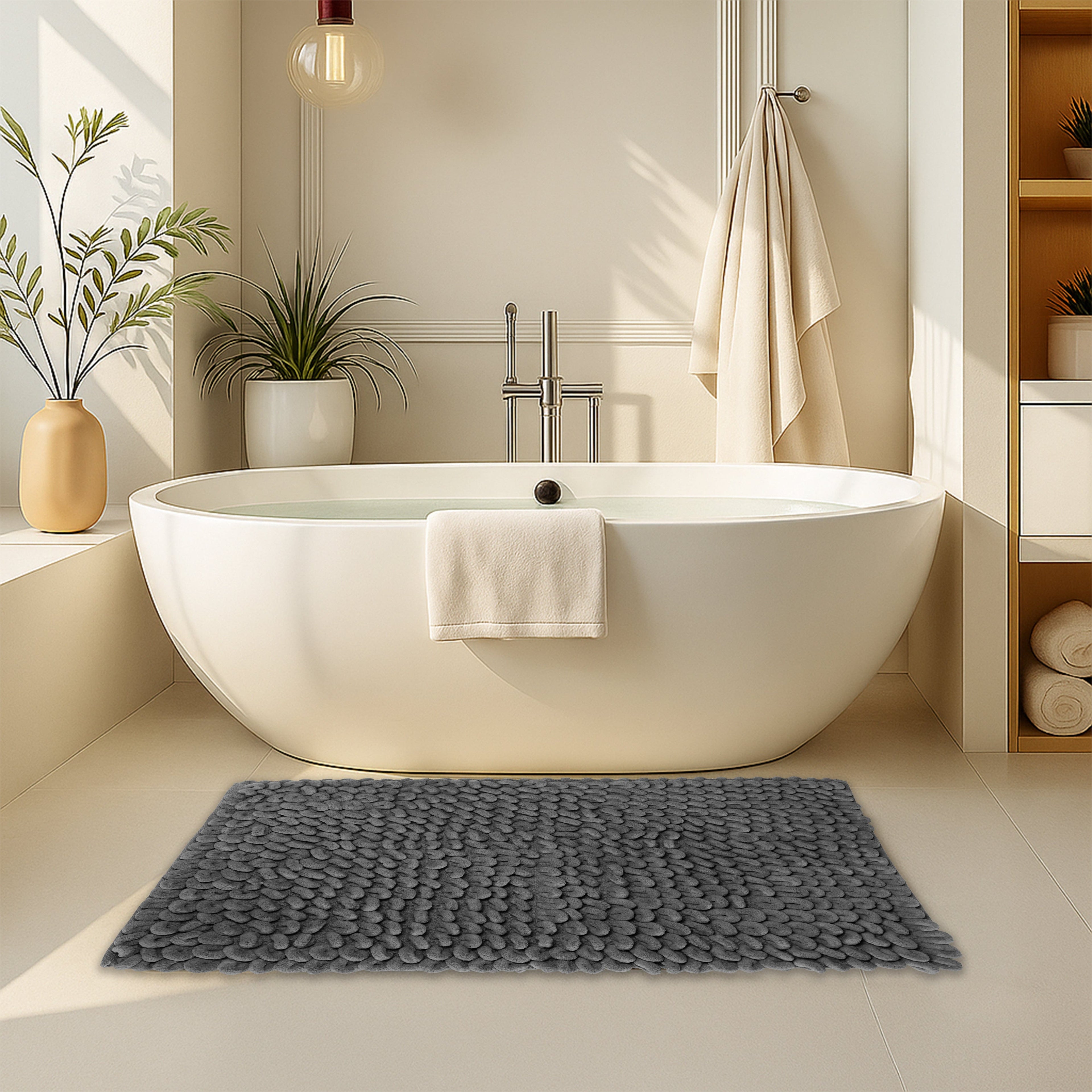 Jumbo Loop Bath Mat Non Slip Water Absorbent Rug for Shower & Toilet Large Size Floor Mats