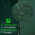 Green Oxford fabric patio cover material with water-resistant beading texture