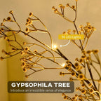 Artificial gypsophila blossom tree branches with warm white LED lights, 96 bulbs
