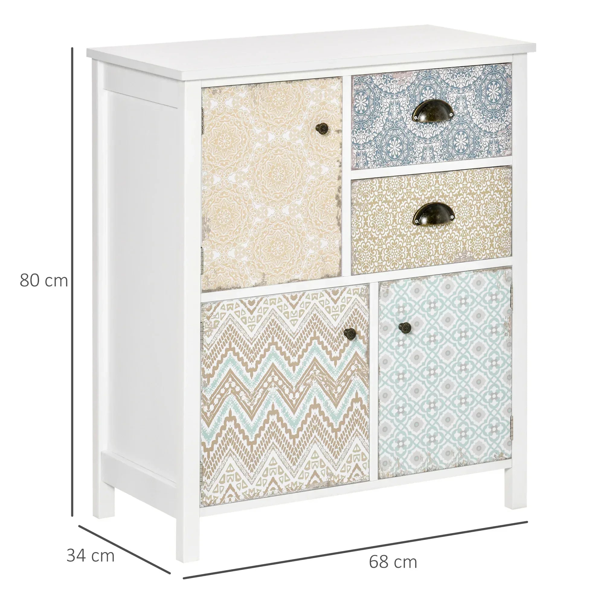 Drawer Table Sideboard Multi-purpose Storage Chest Shabby Chic Entryway Living Room Bedroom Furniture Organizer Unit - Bobobiy
