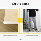Natural wood wobble board with two ropes and thick wood edge detail