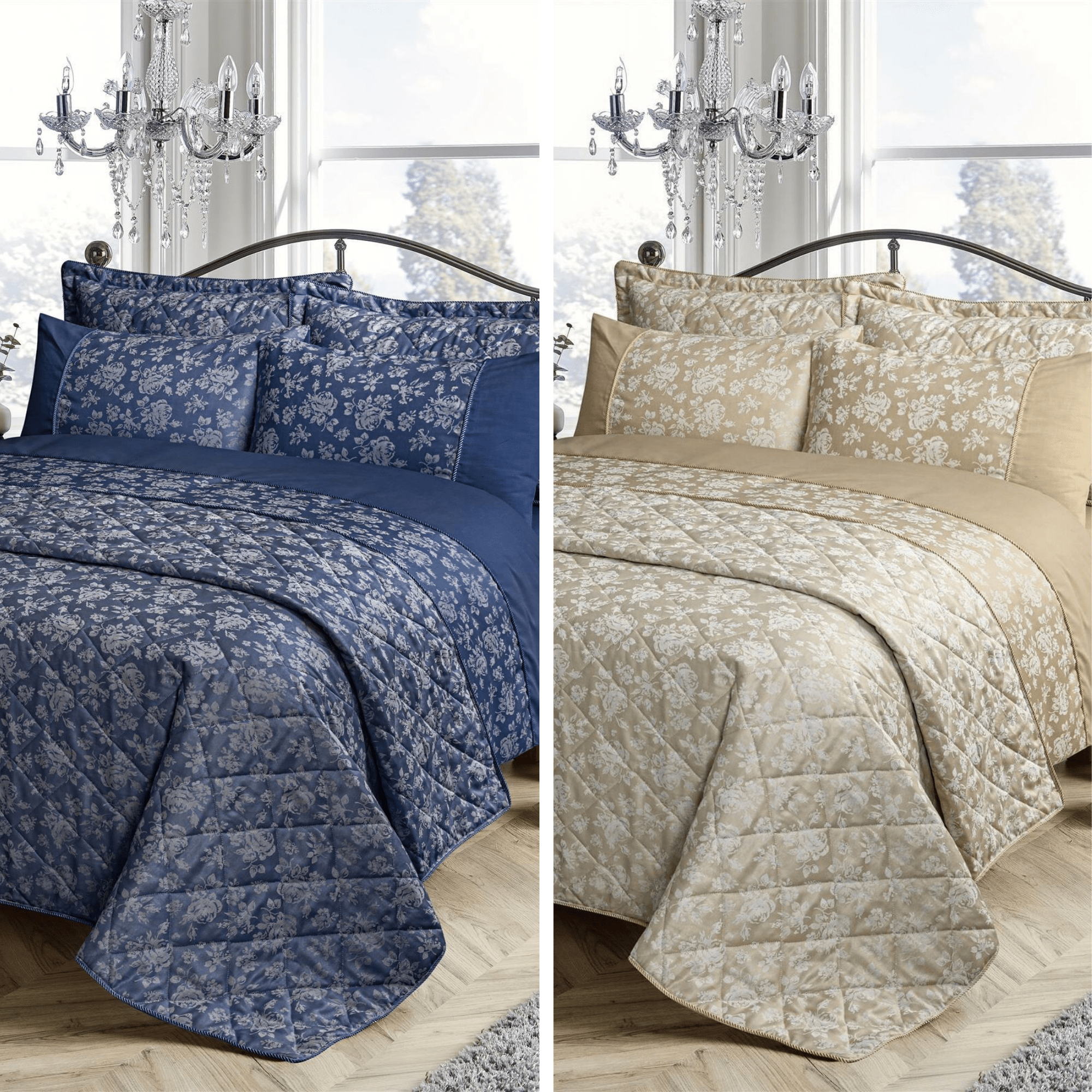 Kew Hand Woven Jacquard Cotton Quilt Cover Duvet Sets & Bedspreads Luxurious Cotton Rich Bedding with Exquisite Design Available in All Sizes
