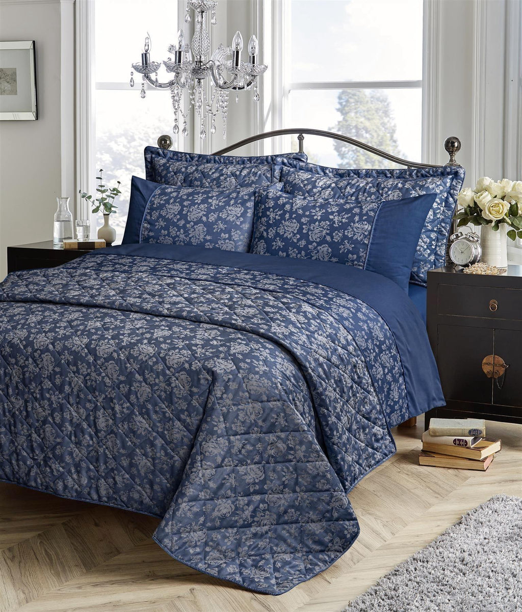 kew-hand-woven-jacquard-cotton-quilt-cover-duvet-sets-bedspreads-luxurious-cotton-rich-bedding-with-exquisite-design-available-in-all-sizes-by-olivia-rocco-single-navy-duvet-cover-695 - Bobobiy